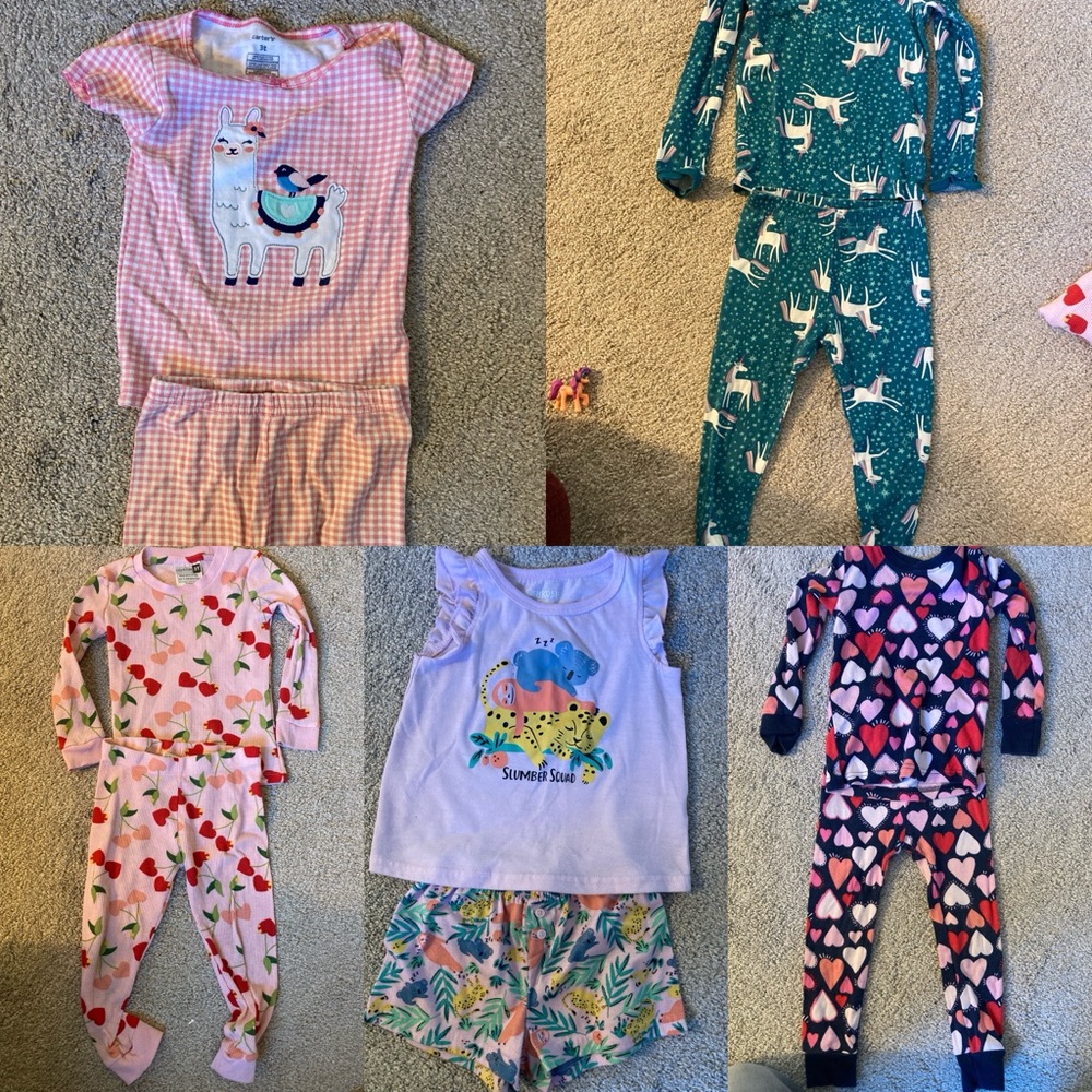 Lot of 5 Pairs Toddler 3T Pajama Sets OshKosh Carter’s Old Navy & More!